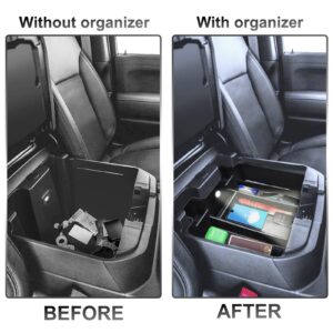 Center Console Organizer for 2019-2022 Chevy Silverado/GMC Sierra 1500 and 2020-2023 Silverado/Sierra 2500HD/3500HD Interior Accessories, Armrest Tray Full-Size (Full Console w/Bucket Seats ONLY)