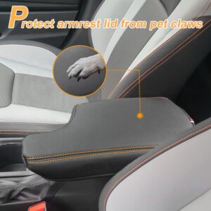 PIMCAR Premium Full Center Console Cover Compatible with 2018-2023 Subaru Crosstrek & 2017-2023 Subaru Impreza Middle Armrest Cushion Accessories PU Leather Wrap The Whole Armrest Lid Completely