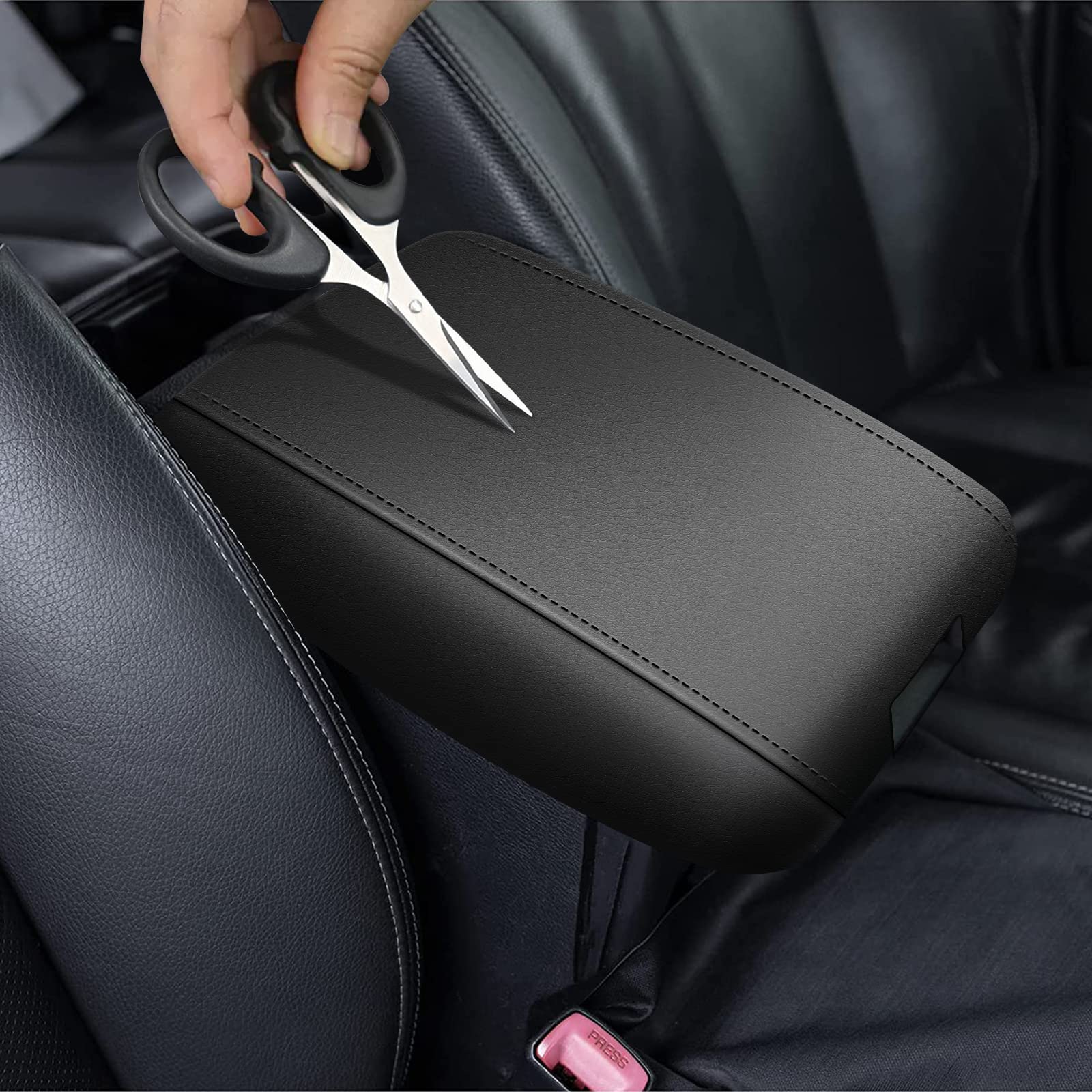 AOMSAZTO Armrest for 2016-2023 Toyota Tacoma Center Console Cover Black