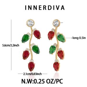 INNERDIVA Colorful Christmas Light Bulb Earrings Christmas Dangle Stud Earrings Holiday Earrings for Women