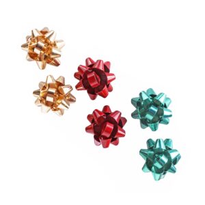 vk accessories 3 pair bow studs christmas girls earrings 3 color(green, golden, red)