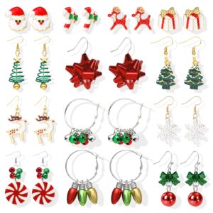 christmas earrings for women,christmas stud earrings,christmas trees, bells,snowflakes earrings for womens thanksgiving xmas holiday jewelry gifts for womens