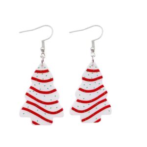 Christmas Earrings Gingerbread Christmas Tree Dangle Drop Earrings Acrylic Cute Funny Earrings For Women Fashion Holiday Xmas Party Jewelry Gift （Christmas Tree）