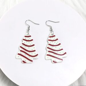 Christmas Earrings Gingerbread Christmas Tree Dangle Drop Earrings Acrylic Cute Funny Earrings For Women Fashion Holiday Xmas Party Jewelry Gift （Christmas Tree）