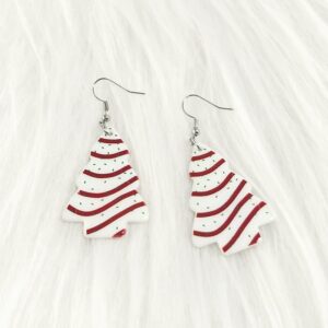 Christmas Earrings Gingerbread Christmas Tree Dangle Drop Earrings Acrylic Cute Funny Earrings For Women Fashion Holiday Xmas Party Jewelry Gift （Christmas Tree）