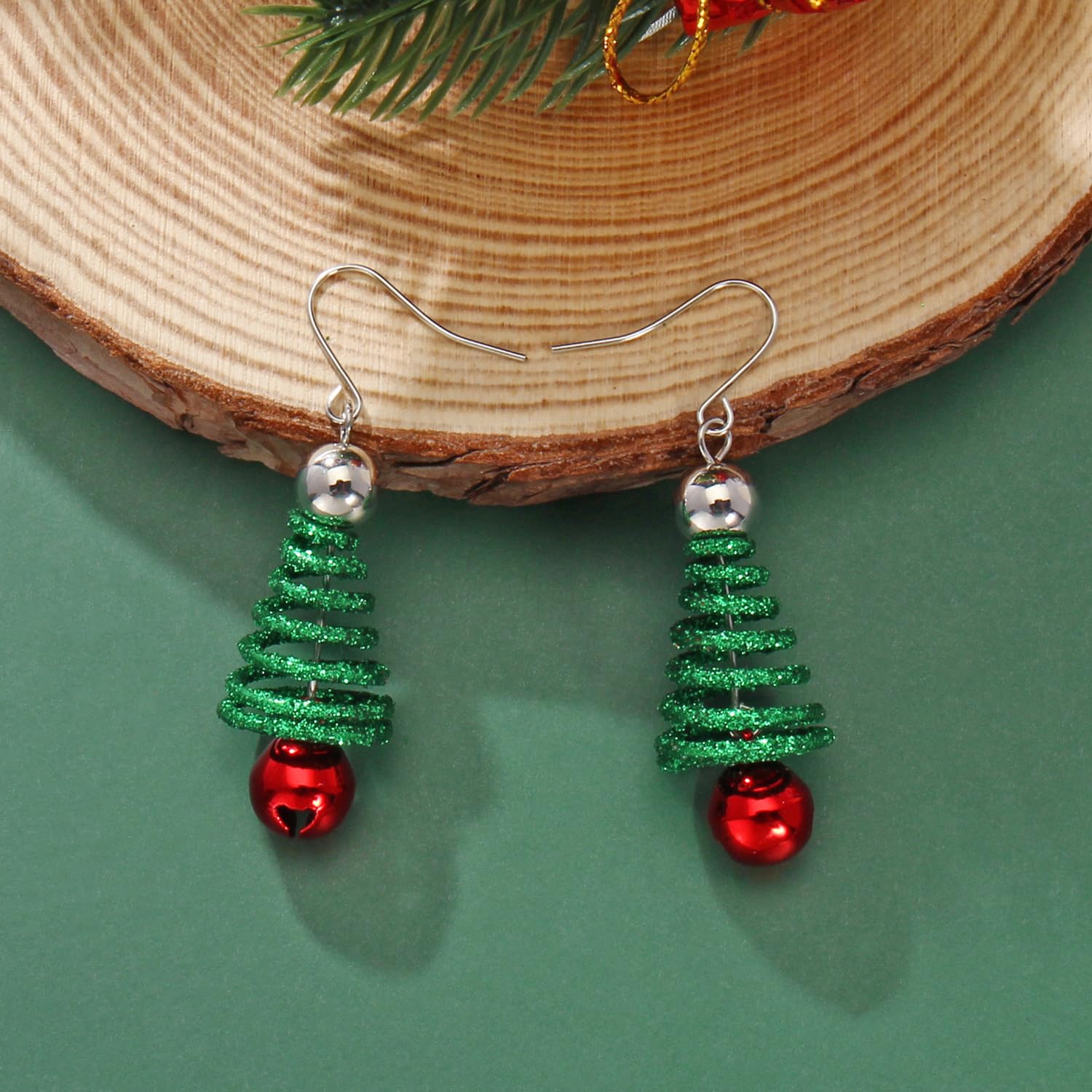 COIRIS Christmas Earrings Christmas Tree Earrings Xmas Dress Up Jewelry Earrings Christmas Jewelry Gift(ER-1220-Tree)