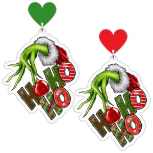 christmas earrings, christmas outfits accessories, christma part favors, stocking stuffers, gifts for women (hohoho #1)