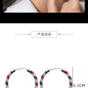 Christmas Hoop Earrings for Women Zircon Holiday Xmas Ornament Loop Earrings Charm Christmas Jewelry Gift (A)