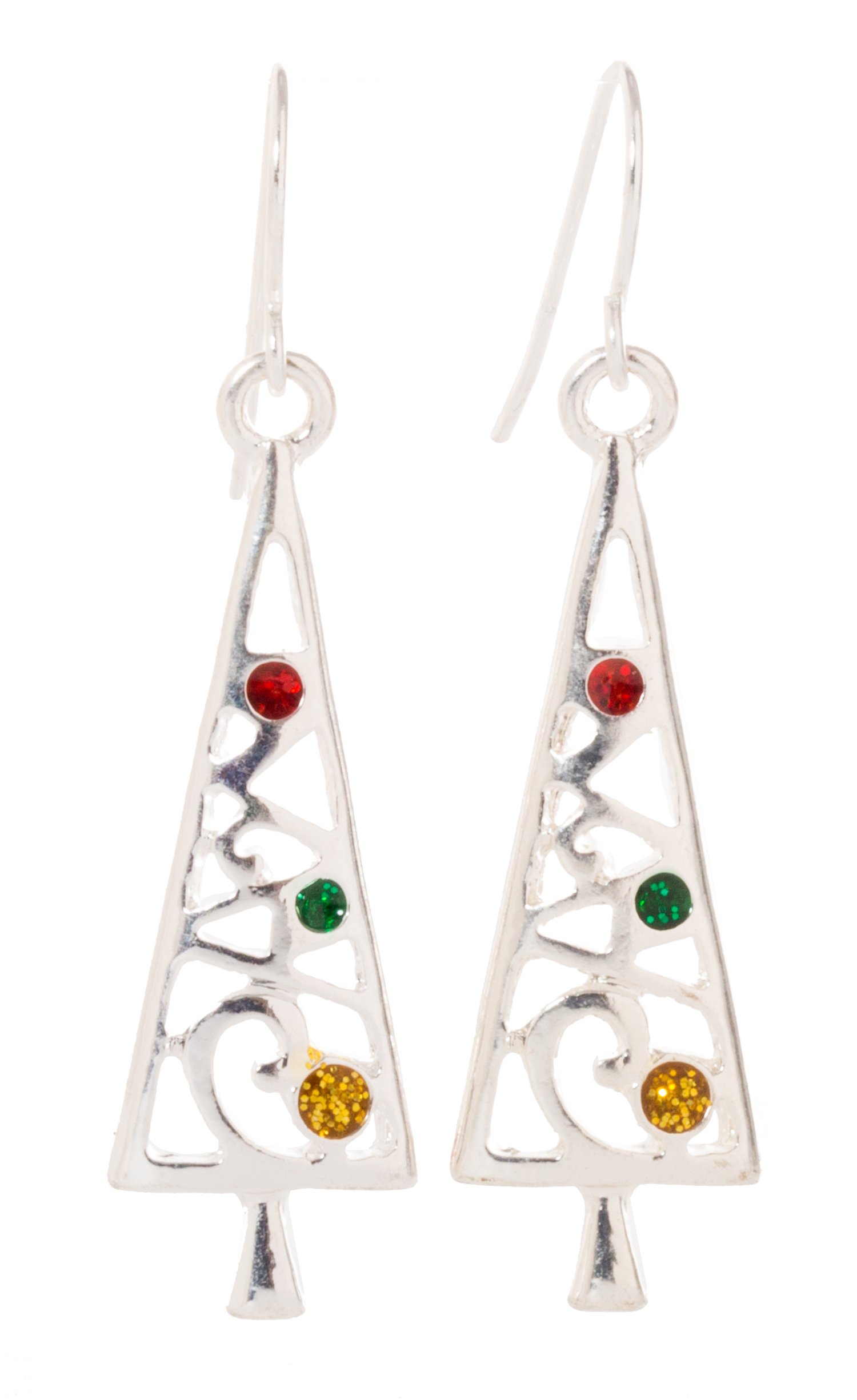 Artisan Owl - Christmas Tree Dangle Earrings