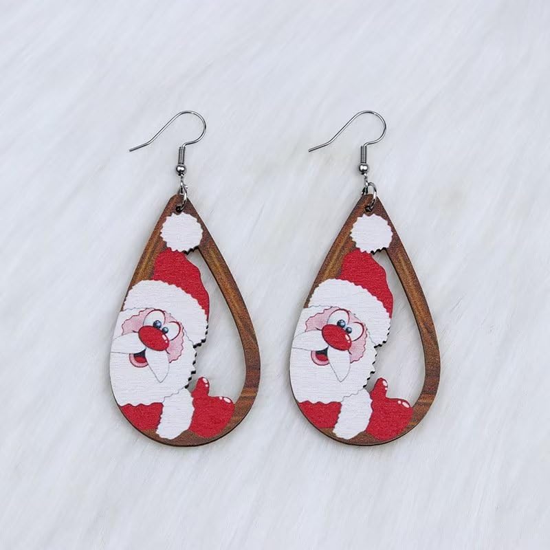 Zian Hollow Out Christmas Earrings Christmas Earrings Santa Elk Earrings Christmas Tree Earrings Christmas Jewelry Winter Earrings