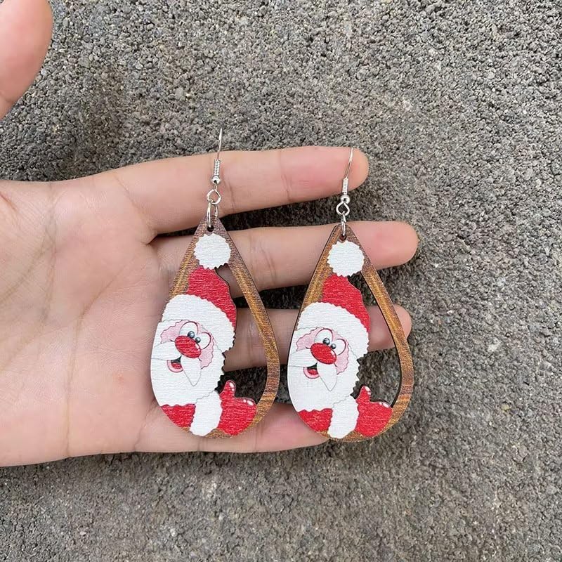 Zian Hollow Out Christmas Earrings Christmas Earrings Santa Elk Earrings Christmas Tree Earrings Christmas Jewelry Winter Earrings