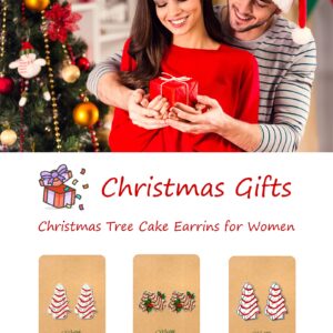 Christmas Tree Cake Earrings for Women Christmas Stud Earrings Christmas Tree Snowflake Acrylic Stud Earrings Christmas for Women (A)…