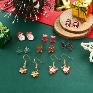 Yoshow 20 Pairs Hypoallergenic Christmas Earrings for Girls Cute Stud Earrings Sets Christmas Earrings for Women Teen Girls Christmas Earrings Bulk Holiday Jewelry Winter Earrings