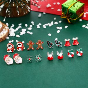 Yoshow 20 Pairs Hypoallergenic Christmas Earrings for Girls Cute Stud Earrings Sets Christmas Earrings for Women Teen Girls Christmas Earrings Bulk Holiday Jewelry Winter Earrings