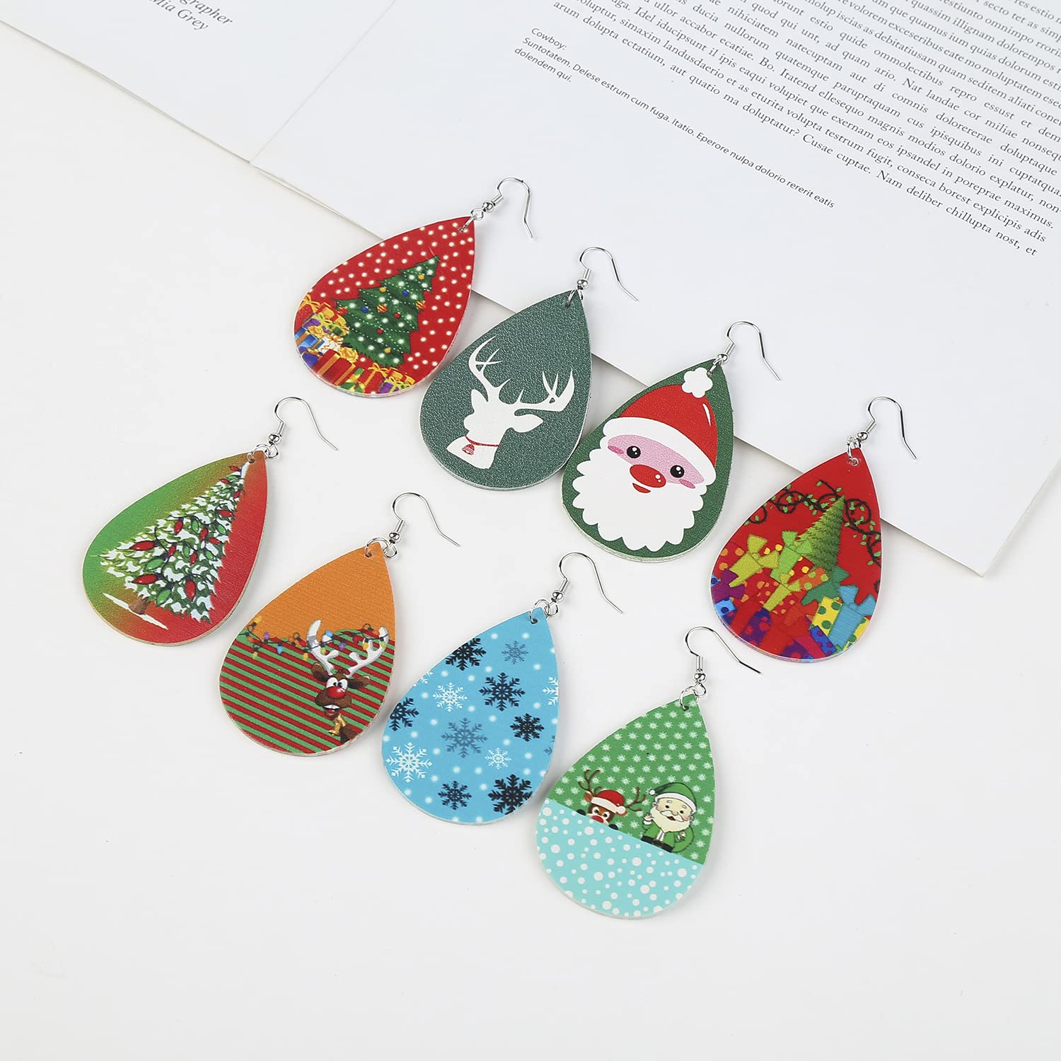 Christmas Earrings for Women Christmas Leather Earrings for Women Christmas Tree Earrings for Women Snowman Elk Santa Earrings for Women