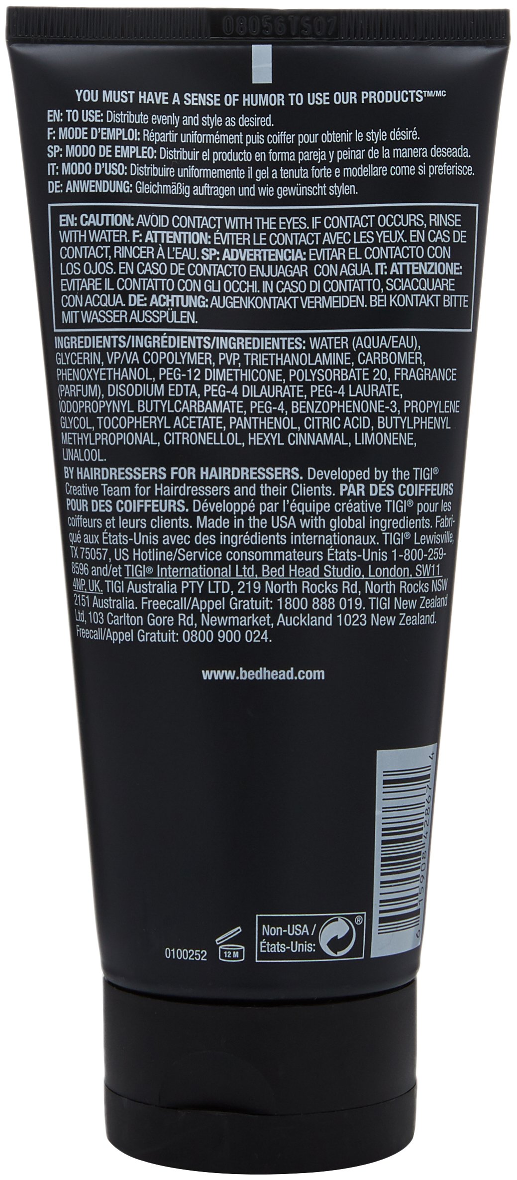 TIGI Rockaholic by Bed Head Punked Up Strong Hold Gel 6.76 fl.oz