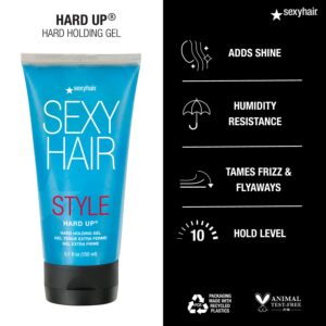 SexyHair Style Hard Up Hard Holding Gel, Extreme Hold | Non-Flaking Formula | All Hair Types, 5.1 Fl Oz