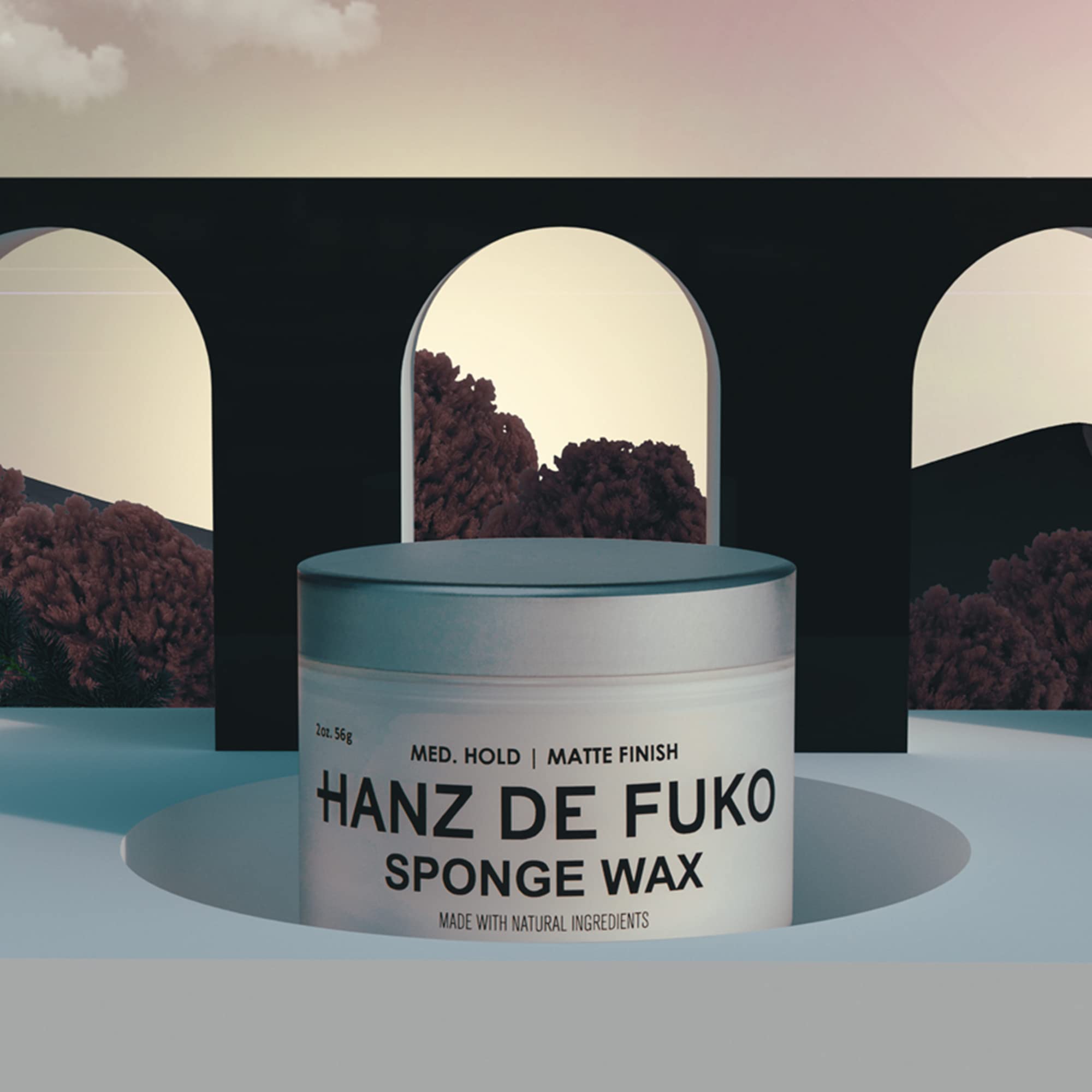 Hanz de Fuko Sponge-Wax – Premium Men’s Hair Styling Wax with Medium Hold & Semi-Matte Finish – 2oz