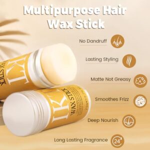 VOLLUCK Hair Wax Stick for Wigs, Edge Control Slick Stick Hair Pomade 2.7Oz Stick Non-greasy Styling Wax, Temporary Hair Styling Product for Edge Frizz Hair Pocket Size