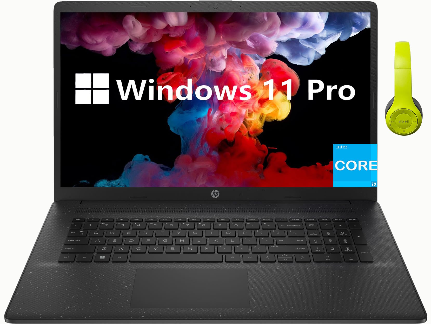 HP 17.3 Inch FHD Business Laptop, Intel 13th Gen Core i7-1355U, Windows 11 Pro, 64GB RAM, 2TB SSD, Bluetooth, HDMI, WiFi 6, Webcam, Numeric Keypad, Long Battery Life, Black, TDU