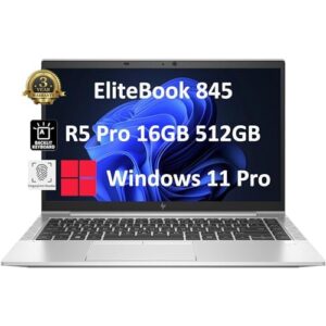 HP EliteBook 845 Business Laptop (14" FHD, AMD Ryzen 5 PRO 5650U, 16GB RAM, 512GB SSD, > Intel i5-1145G7) 3-Yr Warranty, Long Battery Life, Backlit, Fingerprint, Wi-Fi 6E, Webcam, Win 11 Pro, Silver