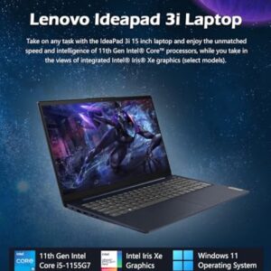 Lenovo Ideapad 3i 15.6" FHD Touch Laptop for Business, Student, Intel 11th Generation Core i5, 12GB DDR4 Memory, 512GB SSD, Intel Iris X Graphics, HDMI, Windows 11,Abyss Blue, W/GaLiMu