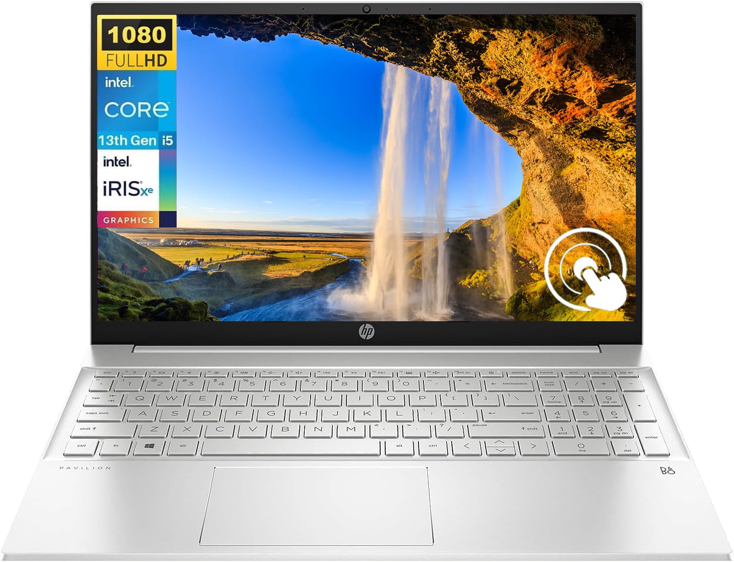 HP 2023 Pavilion Laptop for Business, 15.6" FHD IPS Touchscreen Laptop, 13th Gen Intel Core i5-1335U(Up to 4.6GHz, 10 Cores), 16GB RAM, 512GB SSD, Intel Iris Xe Graphic, Backlit KB, WiFi 6, Win 11