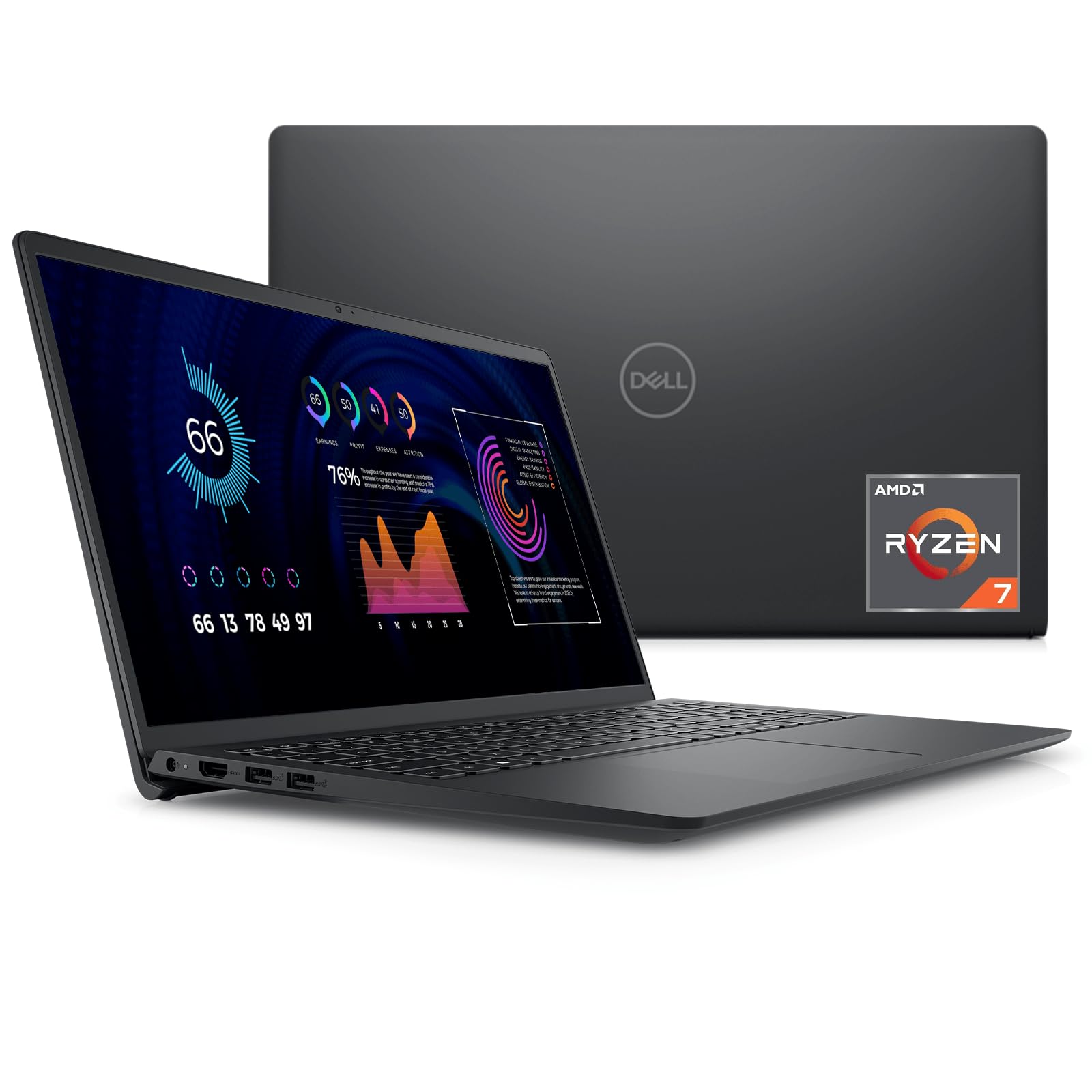 Dell Inspiron 15 3525 Laptop - 15.6" FHD Display for Business, AMD Ryzen 7 5700U(8-core, Beats i7-1265U) Processor, 32GB RAM, 1TB SSD, Long Battery Life, Wi-Fi, Bluetooth, HDMI, Windows 11 Home