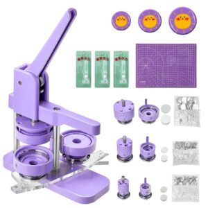 Alldeer 1+1.25+2.25 Inch Button Maker Machine Multiple Sizes - Pin Making Kit for Kids, DIY Button Maker Pin Button Machine with 300 Sets of Button Parts(Metal Cover, Plastic Pin Backs, Plastic Film)