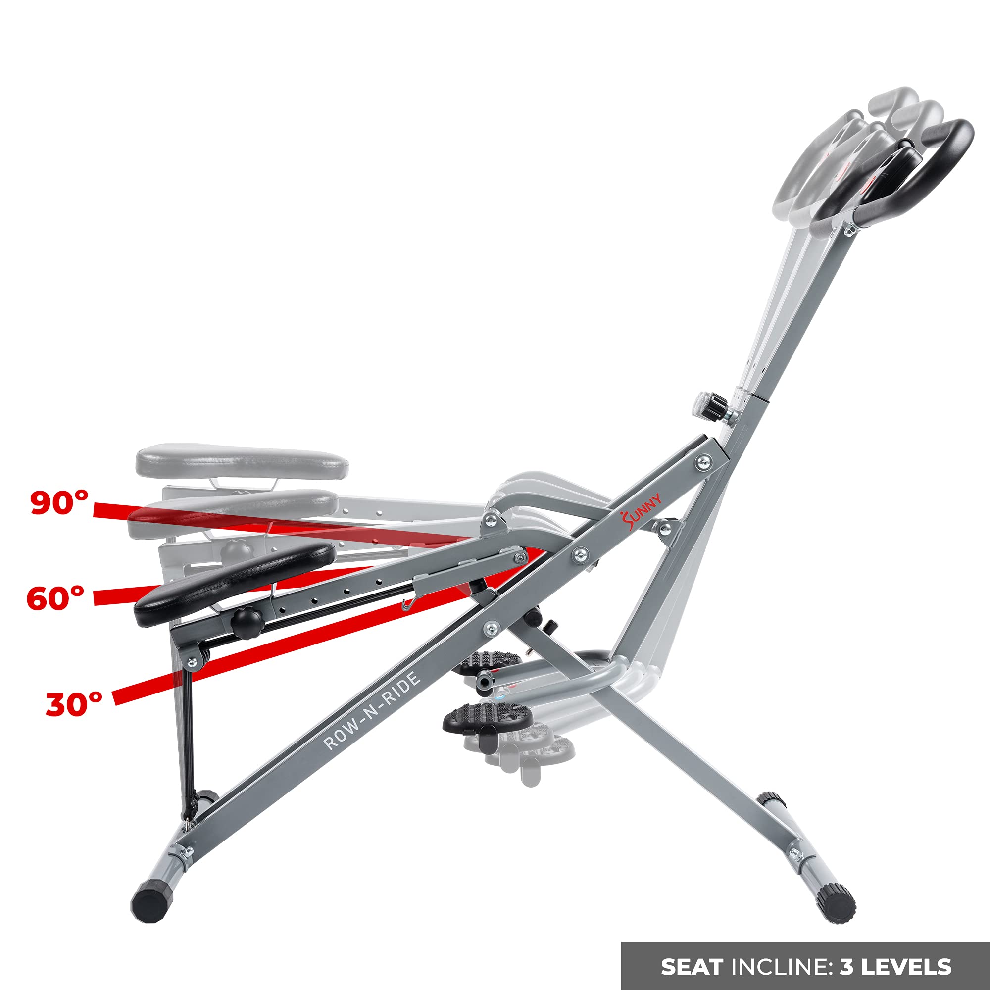 Sunny Health & Fitness Squat Assist Row N Ride® Glutes Training Machine