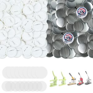 onemorello 800 pcs button maker supplies, 2.28 inch / 58mm button parts button supplies, approx. 2.25 in blank button badge parts with paper for button maker machine pin maker machine button press