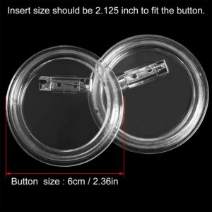 Acrylic Button Pin Badge LUORNG 8 Sets 58mm / 2.28 inch Clear Round Pin Blank Buttons Badges Kit for DIY Crafts and Craft Activities, Acrylic Button Badges