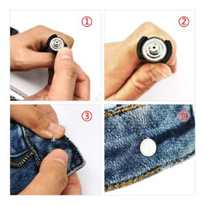 Jean Buttons Kit Metal Tack Buttons with Install Tools Jeans Button Replacement 30 Sets 17 mm for DIY Customize Jeans Jackets Pants Trousers Clothes and Garment, Jean Buttons for Jeans