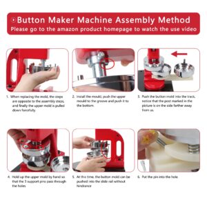 Happizza Button Maker Mold 3 inch/75mm - Interchangeable Die Mold Button Maker Machine Mould Suitable for Slide Rail Button Maker Machine Pin Maker Machine Button Press