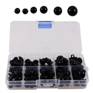 EXCEART Plastic Black Safety Eyes Half Ball Mushroom Buttons Sewing Buttons Eyes Craft 100 Pcs