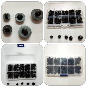 EXCEART Plastic Black Safety Eyes Half Ball Mushroom Buttons Sewing Buttons Eyes Craft 100 Pcs