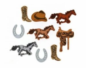dress it up saddle up buttons - per pack