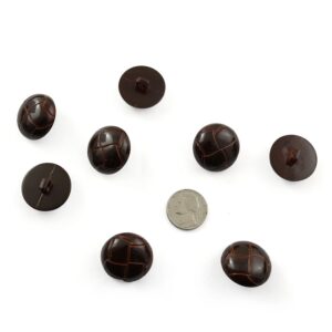 XGNG 50PCS Brown Football Pattern Imitation Leather Style Plastic Shank Buttons Craft Plastic Buttons Round Black Plastic Imitation Leather Buttons Set for DIY Sewing Embellishment Sport Coat