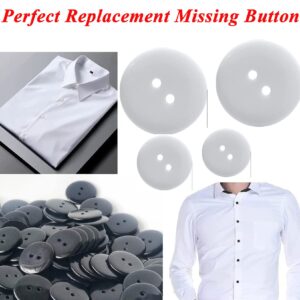 Black Button for Sewing-200 PCS Craft Assorted Shirt Jean Coat Buttons-2 Hole Large Snap Handmade Ornament Buckle with 3 Size for Clothing Pant Hat DIY Decoration-Round Resin Manual Sewing Clasp Kit