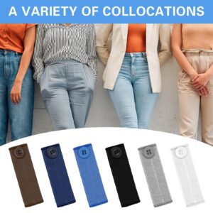 Prasacco 12 Pieces Waist Extenders for Women Men, Elastic Waistband Expanders for Pants Adjustable Button Extenders for Jeans Pants Button Extender for Women and Men Jeans Dress (6 Colors)