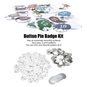 100 Sets Blank Button Making Supplies, DIY Pin Back Button Parts for Button Maker Machine Round Badge Pin Button, Includes Metal Cover, Plastic Button Back Cover, Clear Film(44mm/50mm)(50mm /1.97in)