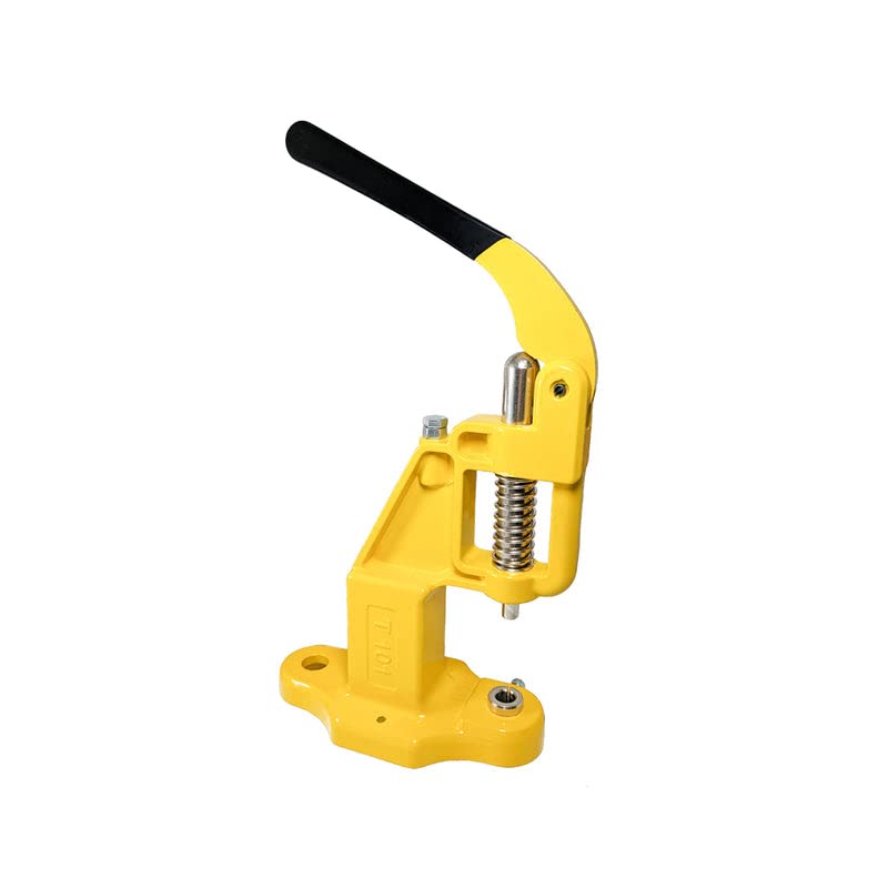 Manual Hand Press Hole Punch Machine for Buttons, Grommets, Snap Buttons, Rivets, Eyelets, Pearl Rivets, Fabric Covered Buttons - Press Only! No Dies Included(Yellow)