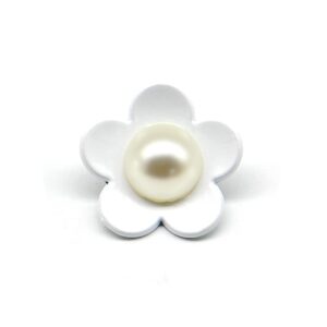 craftisum cute white flower shank sewing buttons 20 pcs - 25mm, 1"