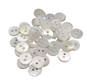 50 nacar natural shell buttons - sewing accessory - 6 sizes - manufactured and shipped from spain - (8 mm)