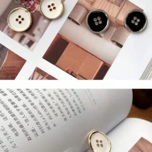 12PCS Four-Eye Metal Button Suit Buttons Crafts Button Decorative Buttons for Sewing DIY (10mm, Gold)