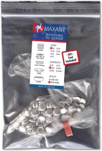 100 cover buttons - made in usa - self cover buttons with flat backs(no wire) size 20 with tool