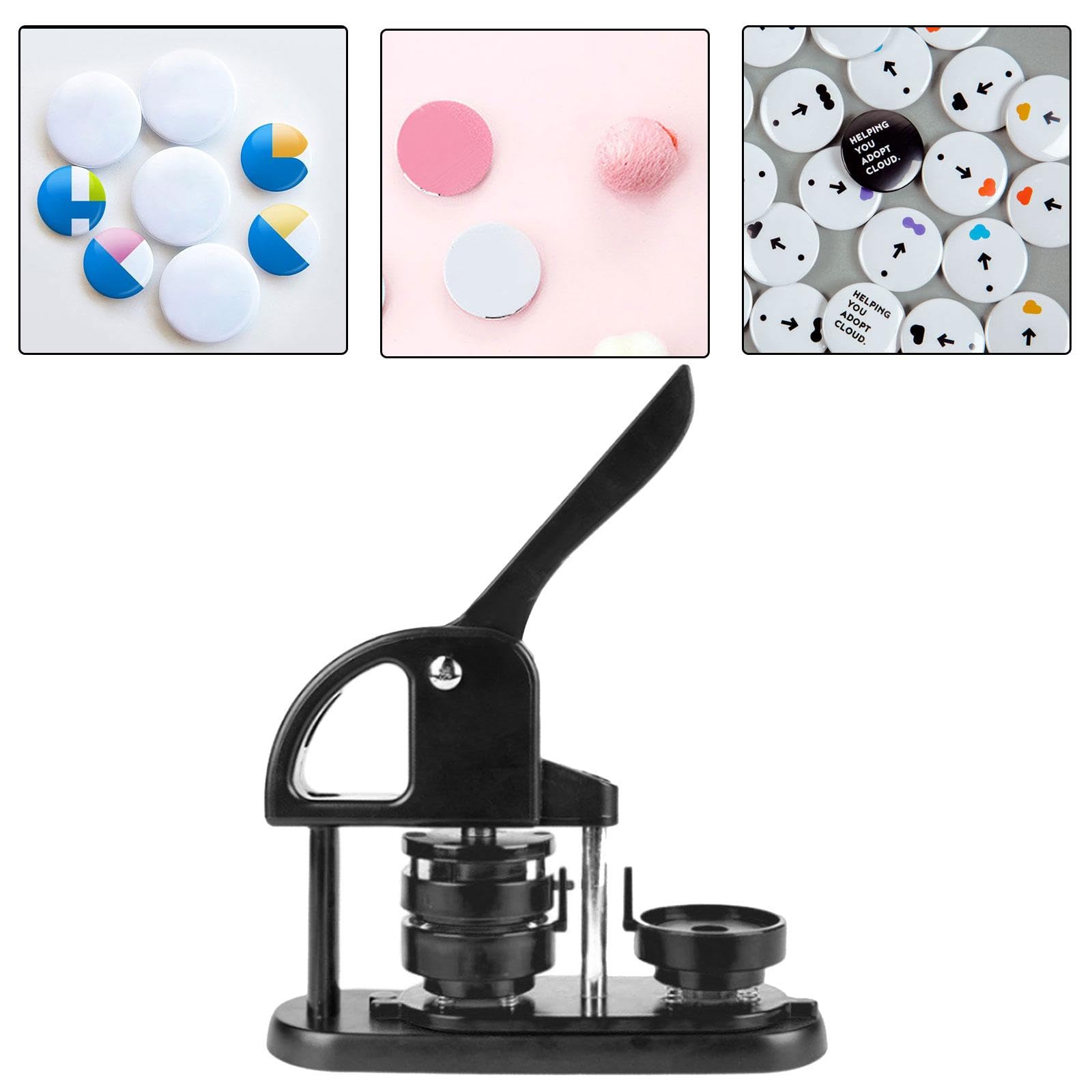 rockible DIY Button Maker Machine Button Press Machine Easy Operation Pin Making Starter Kits for Keychain Pin Buttons Mirror DIY Gifts