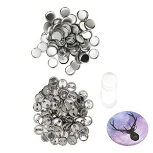 100 Sets Blank Button Badge, Round Shape Metal Button Pin Badge Kit for Button Making Machine (25MM)