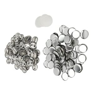 100 Sets Blank Button Badge, Round Shape Metal Button Pin Badge Kit for Button Making Machine (25MM)