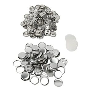 100 Sets Blank Button Badge, Round Shape Metal Button Pin Badge Kit for Button Making Machine (25MM)